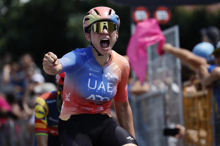 UAE Team ADQ's Chiara Consonni won the second stage of Giro d'Italia Women after a grueling 110 km race from Sirmione to Volta Mantovana.