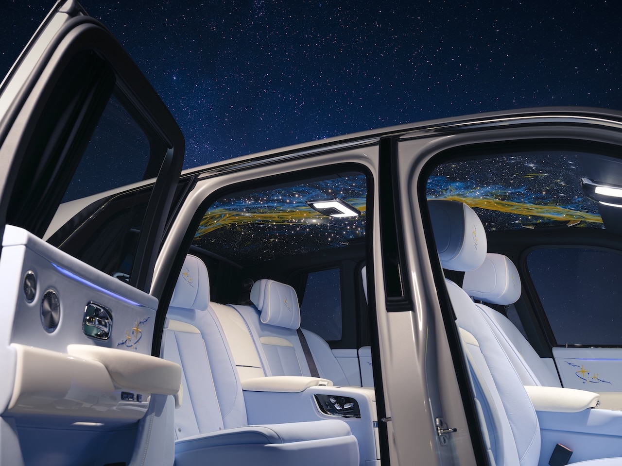 Rolls-Royce has introduced the Cullinan Cosmos, featuring the world’s first fully hand-painted Starlight Headliner