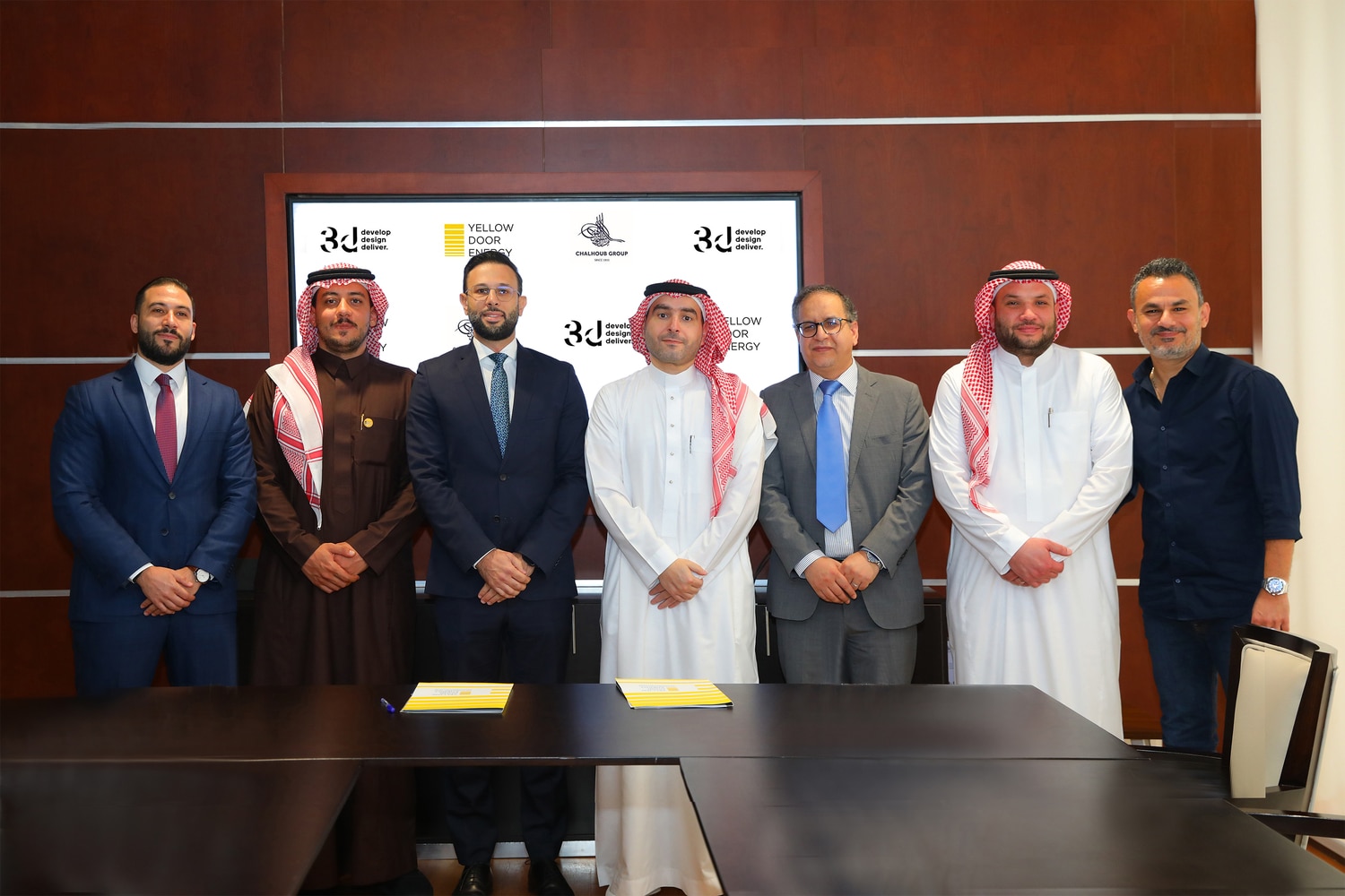 From left to right: Mohammad Traboulsi, Siraj Sagga, Khaled Chebaro, Mohammed Al-Dabbagh, Omar Zaouiri, Moutasim Jamjoom, Dany Kassabian