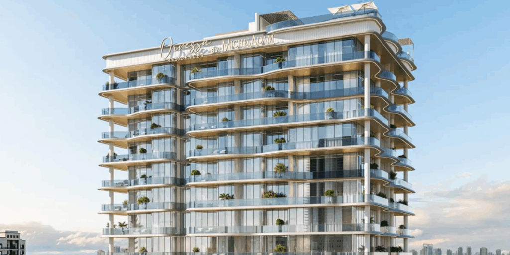 Orvessa Residences by Michel Adam Lisowski rises in Al Furjan, Dubai, blending high-fashion design with modern urban living.