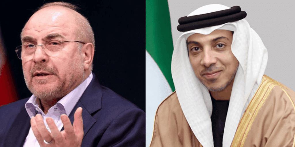 Mansour bin Zayed, Iranian Parliament Speaker Hold Phone Talks on Regional De-escalation