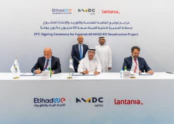 EtihadWE Development and Investment Arm Signs EPC Agreement with NMDC Infra and Lantania for Fujairah I IWP 60 MIGD Desalination Plant