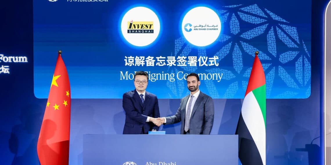 Abu Dhabi Chamber and Shanghai Foreign Investment Development Board Sign MoU to Strengthen Economic and Trade Cooperation