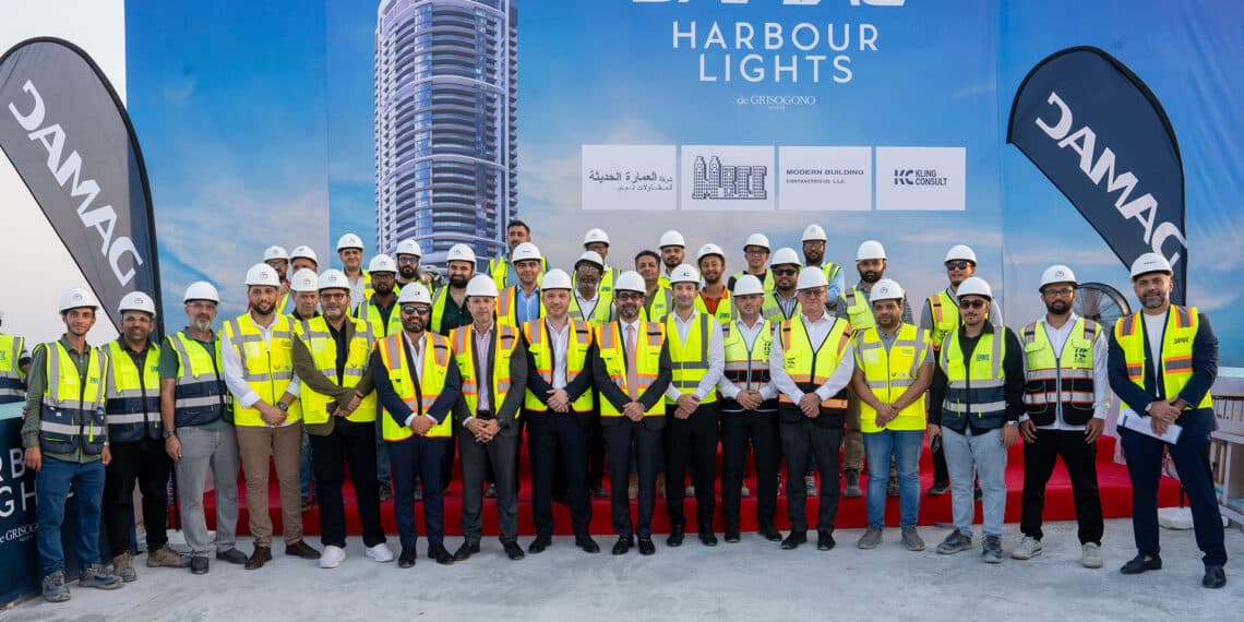 DAMAC Tops Out Its AED 243 Million Opulent Waterfront Development, Harbour Lights – the Tallest Tower in Maritime City
