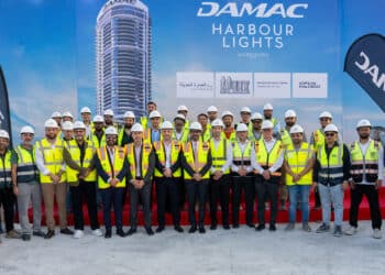 DAMAC Tops Out Its AED 243 Million Opulent Waterfront Development, Harbour Lights – the Tallest Tower in Maritime City